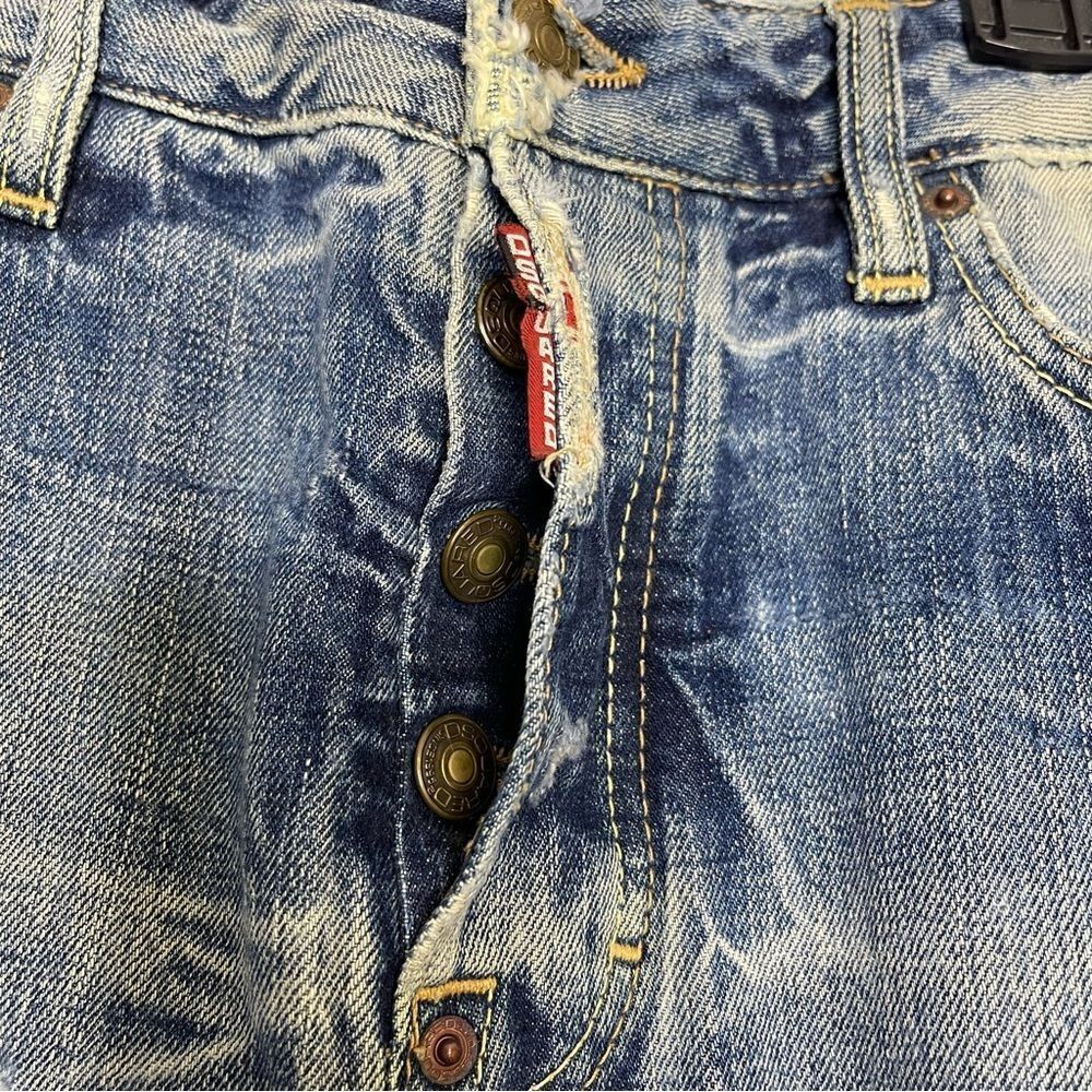 Dsquared Boyfriend Distressed Patch Button Fly Jeans 38 - Picture 2 of 6
